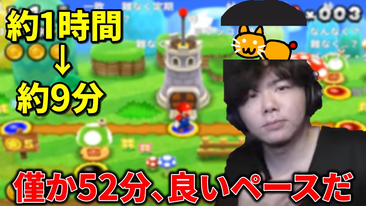 1時間かけて1コースをクリアし良いペースだと歓喜するネネチニャン