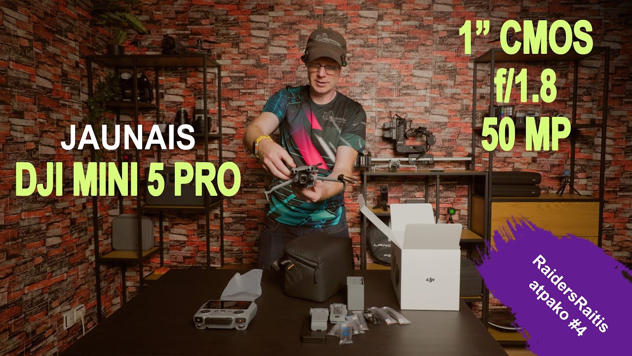 RaidersRaitis atpako #4 DJI MINI 5 PRO FLY MORE COMBO ar 1 colla CMOS sensora kameras