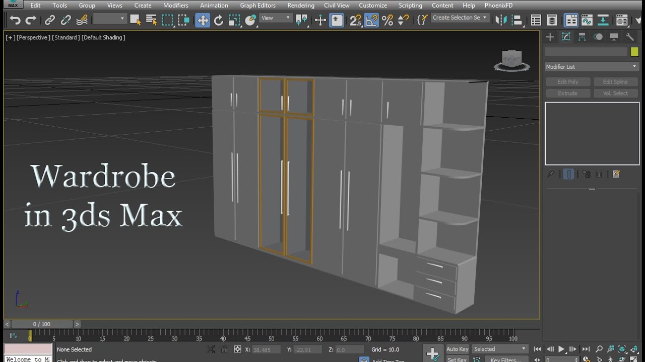 Wardrobe in 3ds Max | wardrobe modeling in 3ds max | cabinet in 3ds max