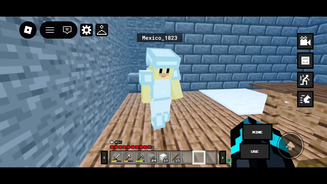 Playing Minecraft in roblox part 1 With @gamer187gg and a friend 