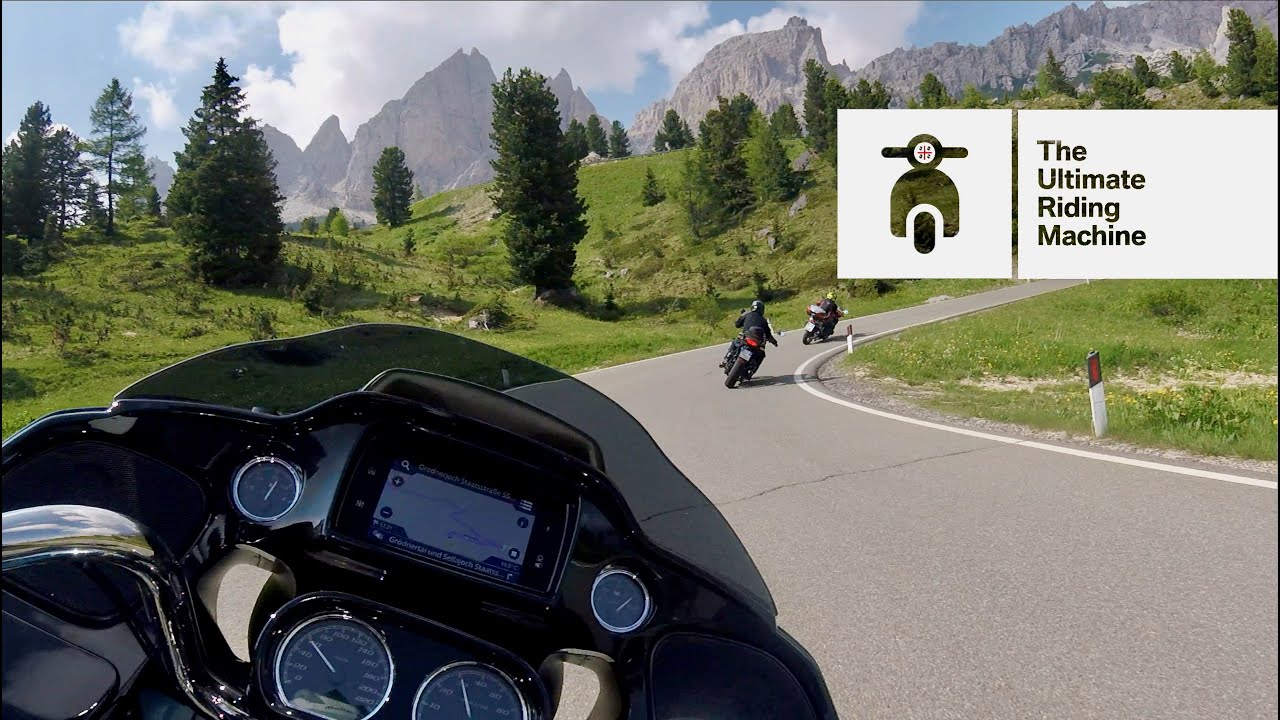 [POV] FAST on a FAT 387kg HD Road Glide | Kawasaki + BMW 🏁 Harley | Dolomiten 🇮🇹 Grödner Joch
