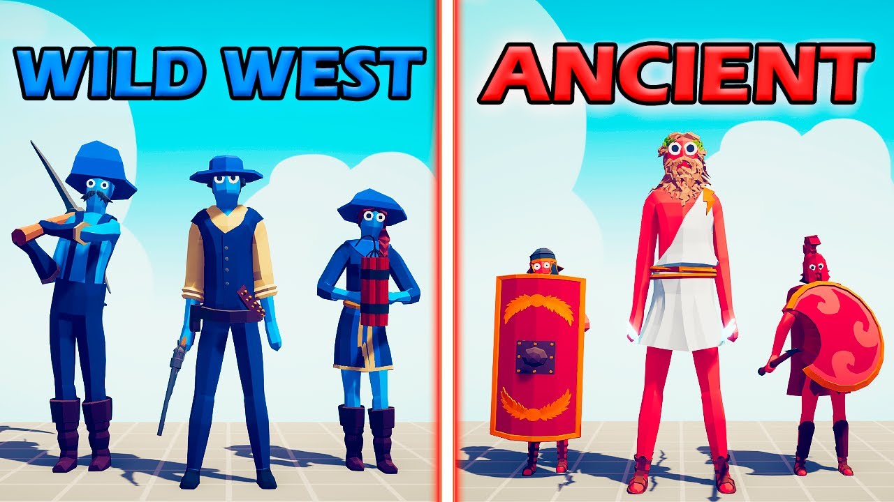 WILD WEST TEAM vs ANCIENT TEAM - Totally Accurate Battle Simulator | TABS