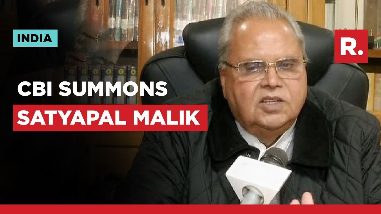 Ex-J&K Guv Satyapal Malik Summoned By CBI Amid Insurance Scam Case Probe