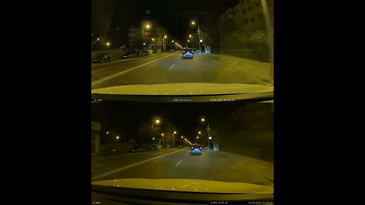 Viofo A119 Mini vs Viofo A119 V3 night 1 comparison no CPL