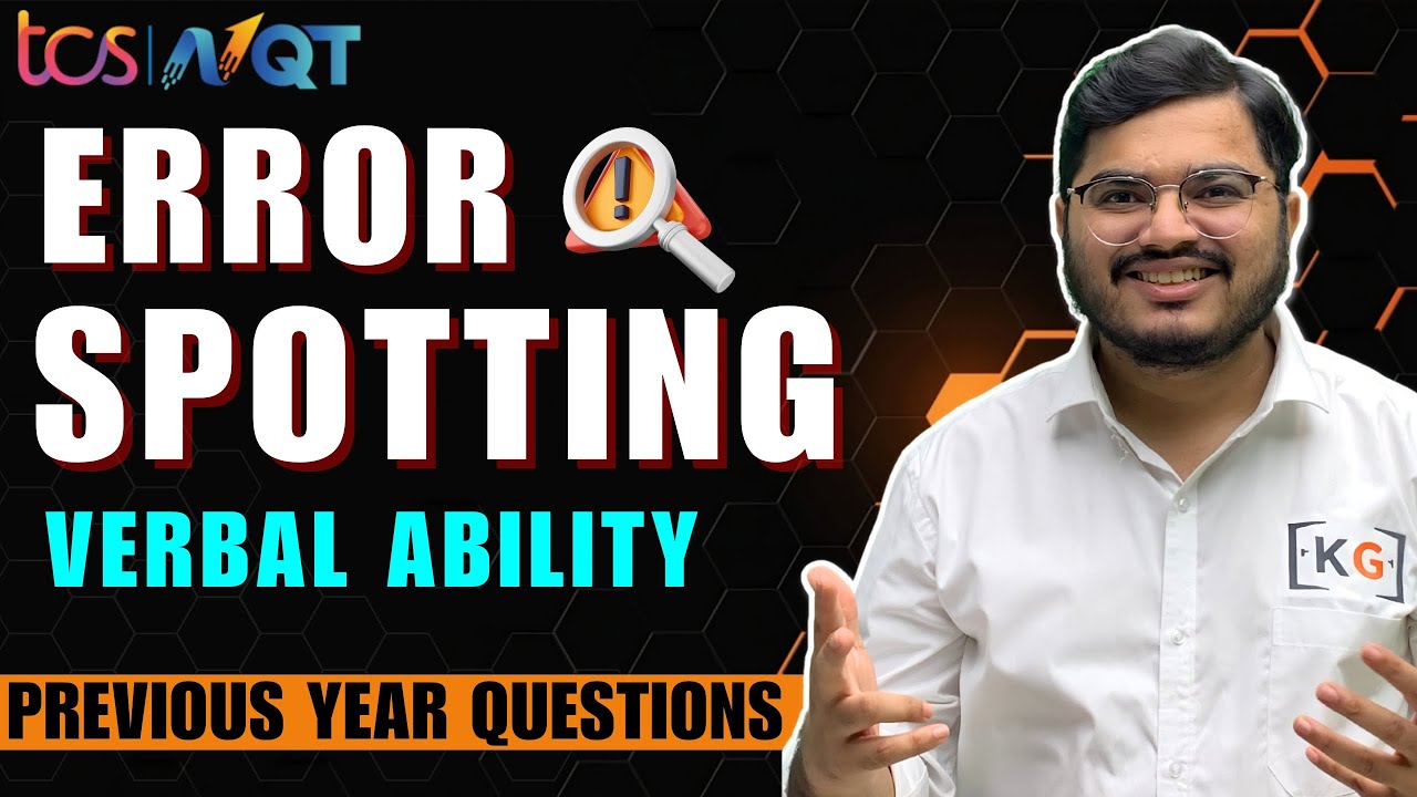 TCS 2025 - ERROR SPOTTING | TCS Verbal Ability Preparation