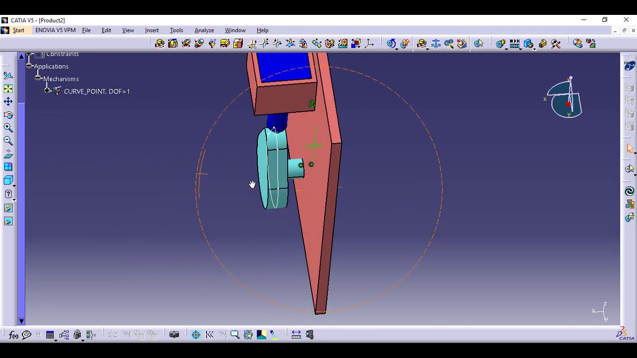 Tutorial-5 CATIA DMU Kinematics - Point Curve Joint