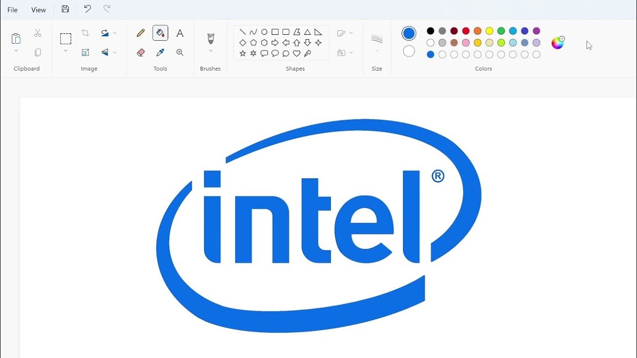 How to draw the Intel logo using MS Paint | How to draw on your computer