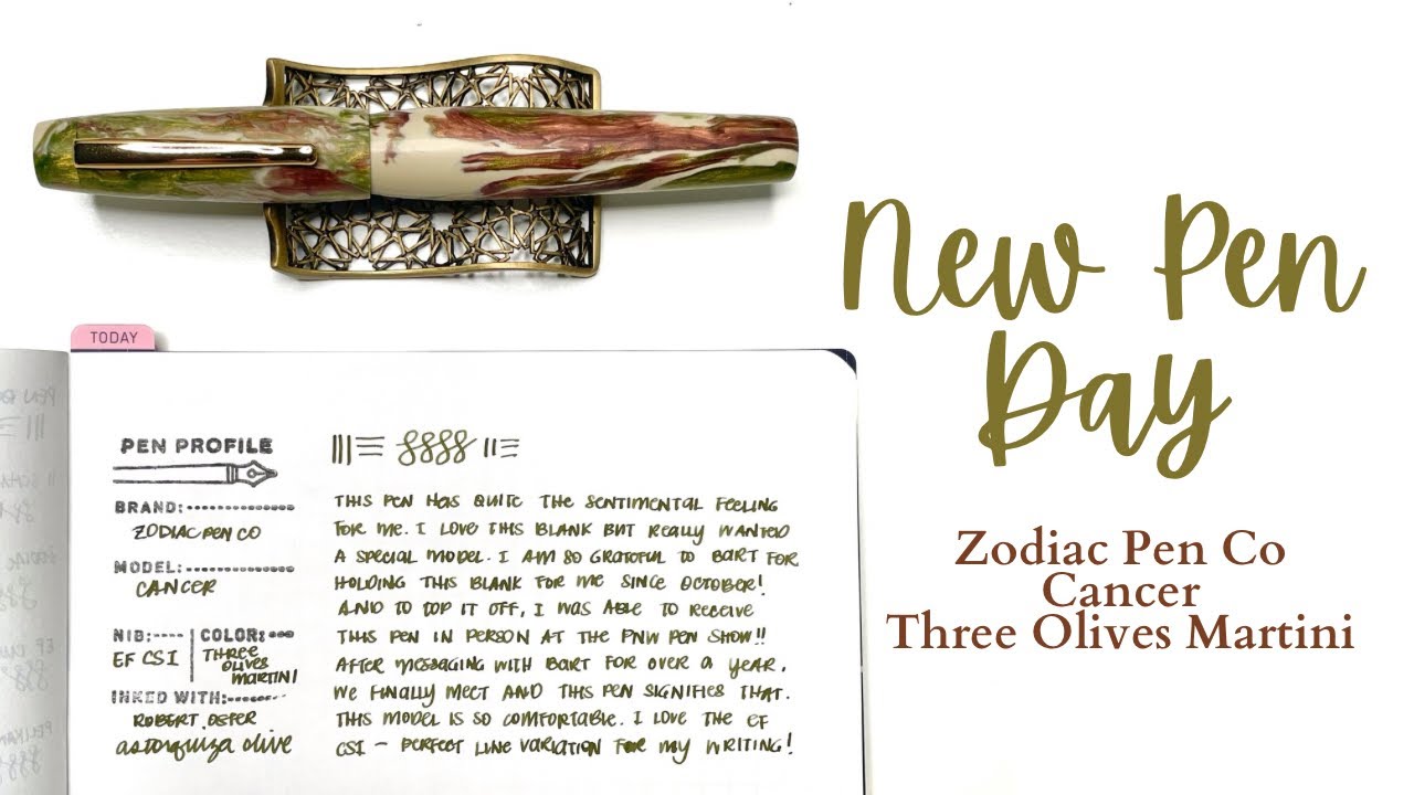 #newpenday // Zodiac Pen Co Three Olives Martini in the new Cancer model! #fountainpenreview