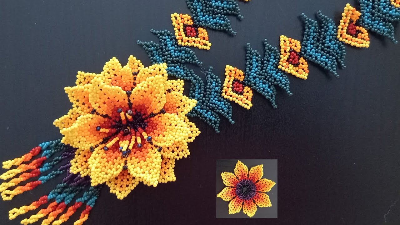 Çiçekli Huichol Kolye Yapımı Bölüm#1  |  Flower Huichol Necklace Tutorial DIY Episode#1