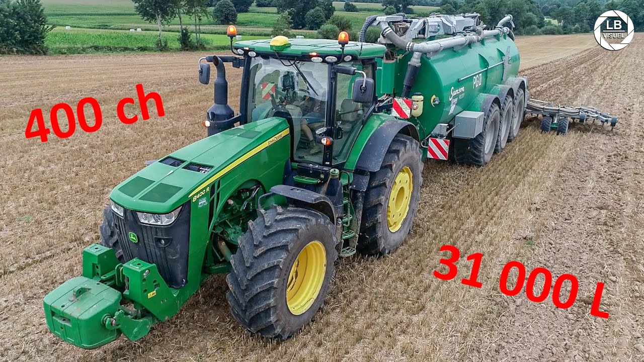 31 000 L et un enfouisseur 8m70 derrière ce 8400R | SAMSON | JOHN DEERE
