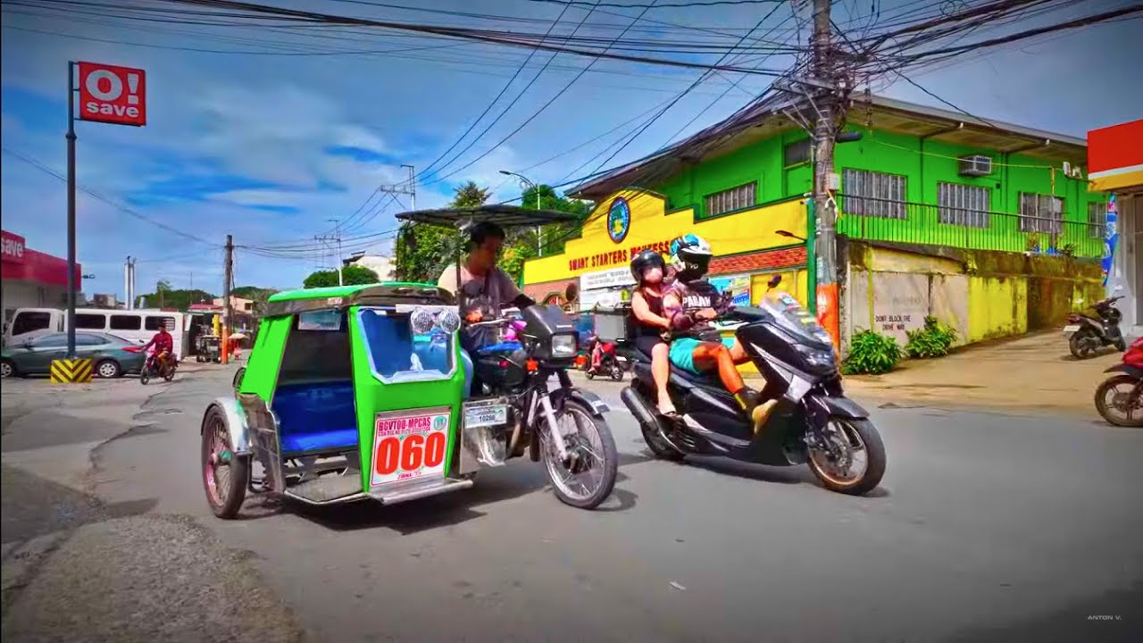 Philippines, Bulacan , tricycle ride from EB Town Center Mall to Siena College