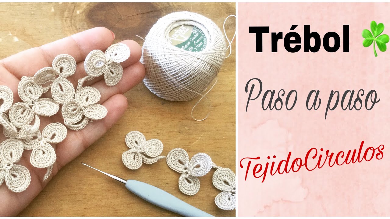 trébol crochet paso a paso ☘️ para vestido de novia en crochet irlandés