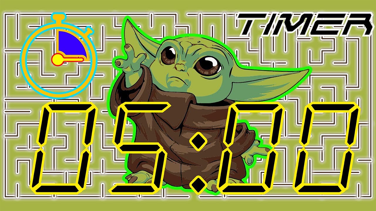 timer - maze escape -05:00 - 5 minutes Countdown - baby yoda| the child | STAR WARS satisfying video