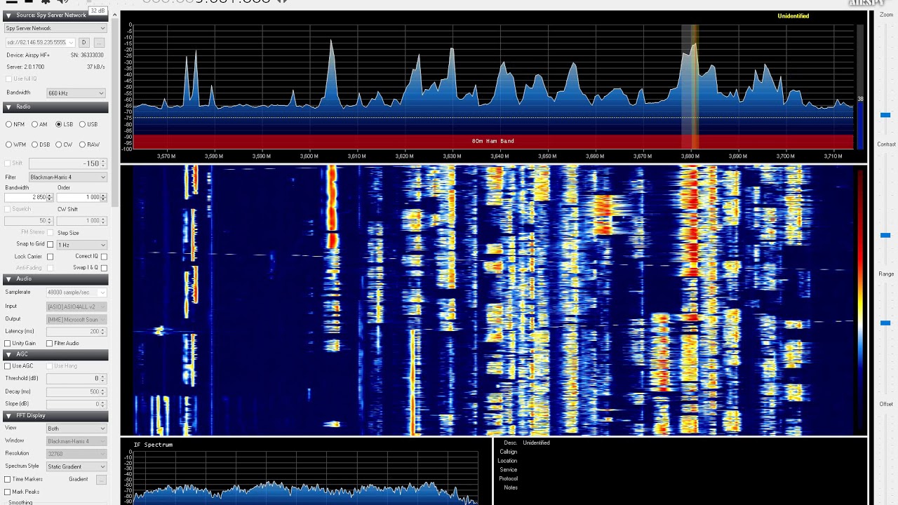 Прием Тульского (RW3PS) SDR радио на AIRSPY 13/11/2020