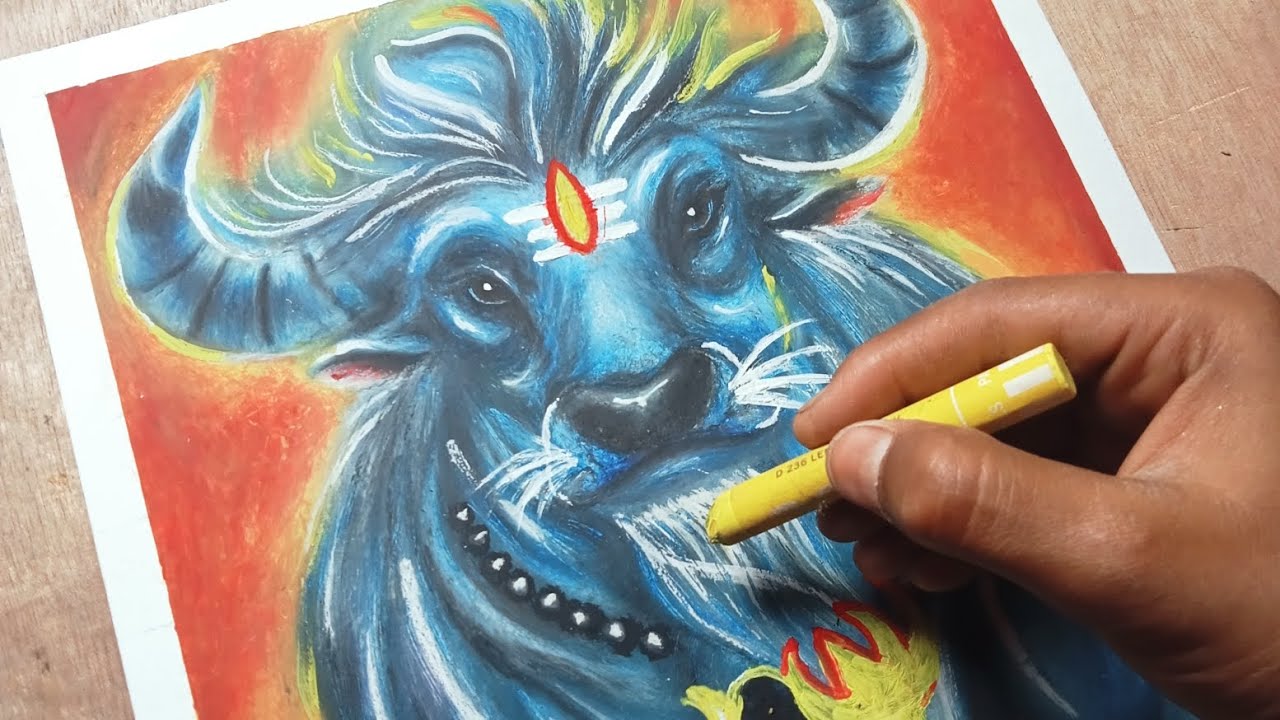 Shiv Nandi colouring drawing