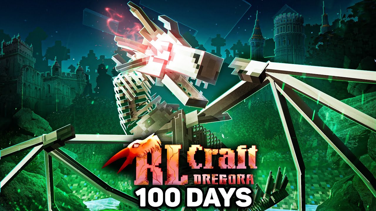 I Survived 100 Days in RLCraft DREGORA in Hardcore Minecraft!