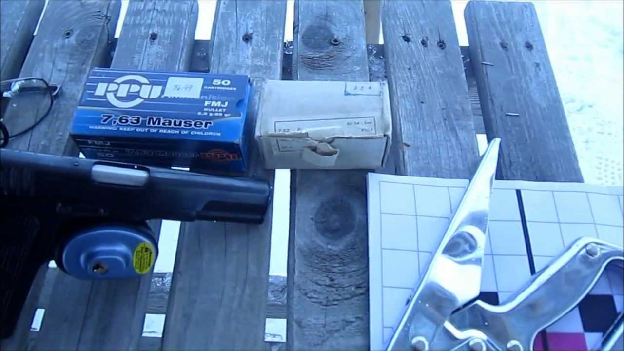 Стрельба патронами 7.62x25 против 30 Mauser из моего пистолета-пулемета ТТ-33 Токарев.