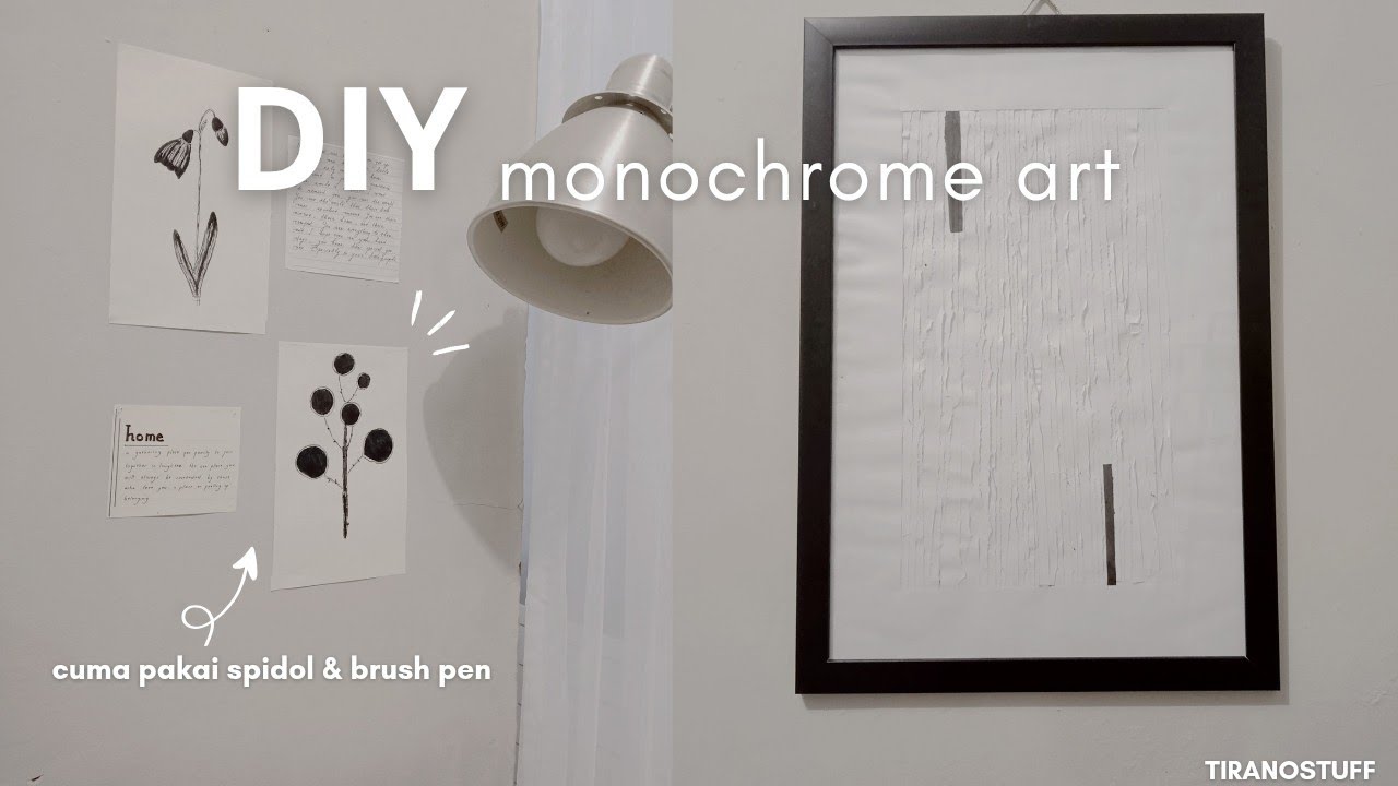 DIY ROOM DECOR #2 - Wall decor Minimalist - monochrome (draw with me) #roomdiy #diyroomdecor ✨