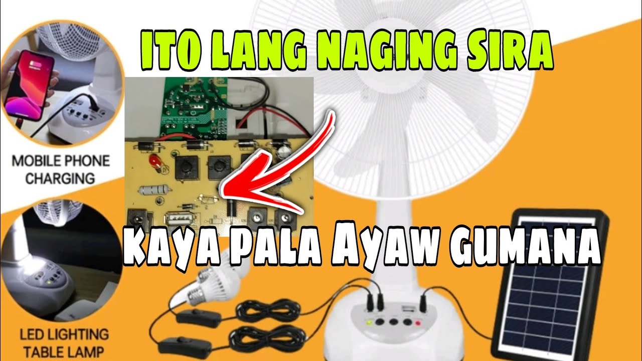 Not working Solar Electric Fan with Panel 12 16 Inch Rechargeable with LED Lighting