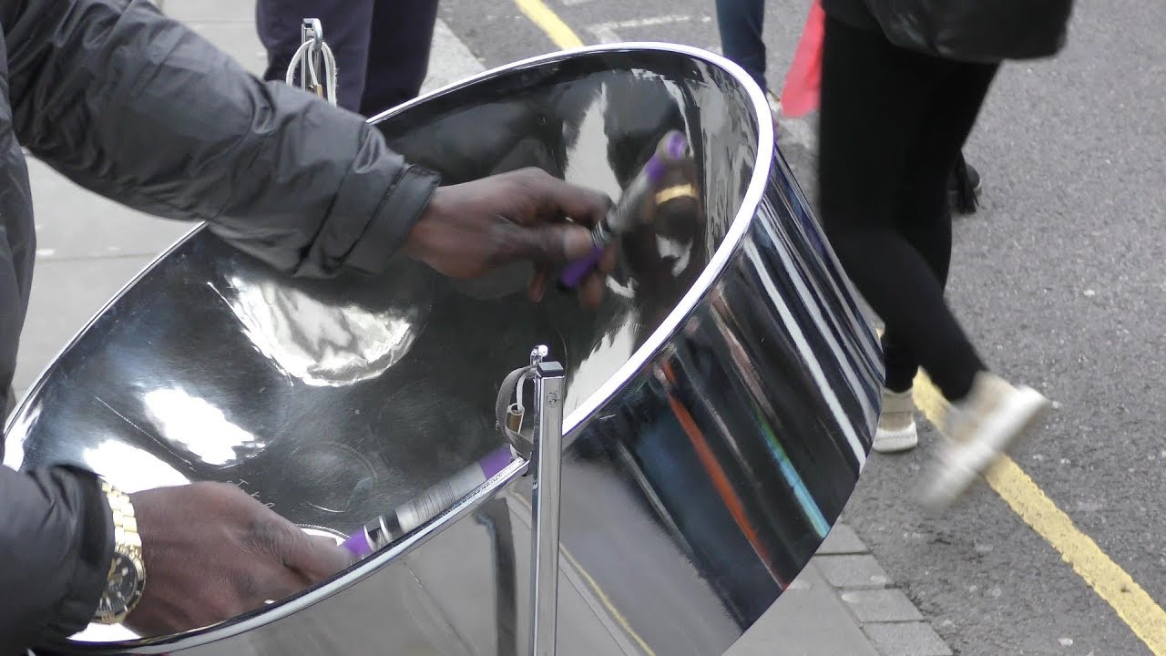 The Steelpan. London Street Music. Caribbean Instrument from Trinidad and Tobago