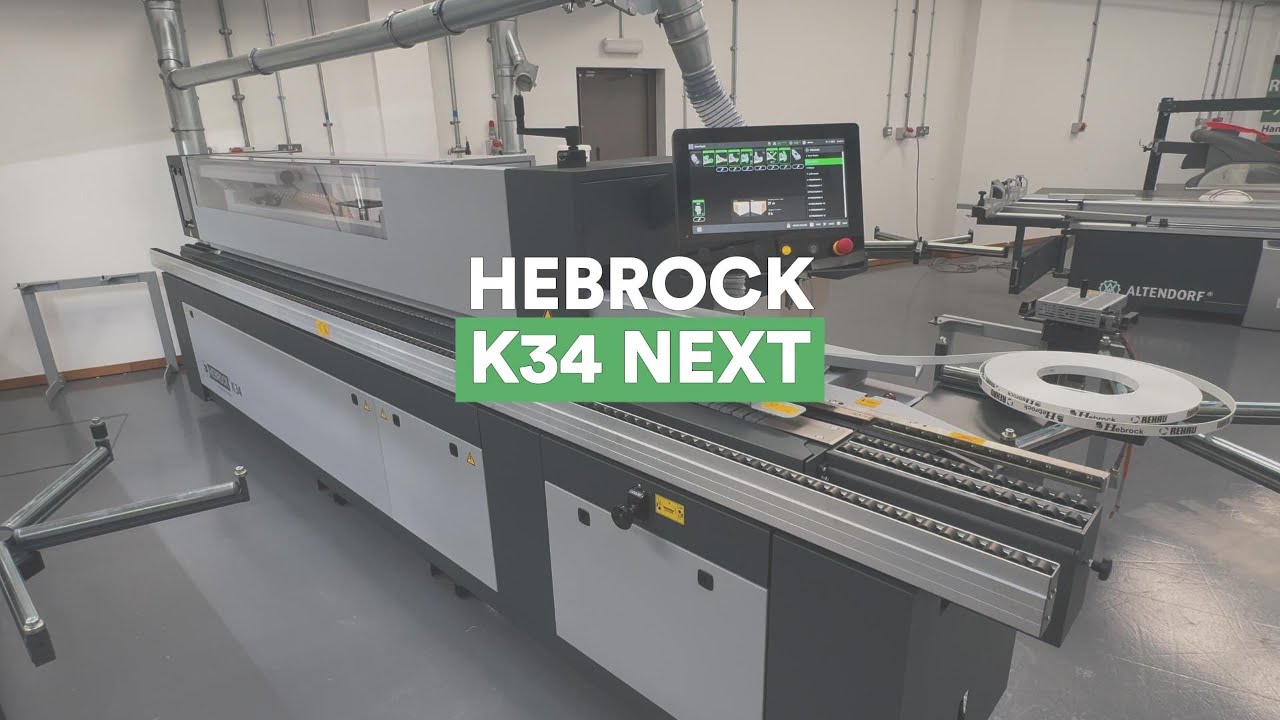 Демонстрационный образец кромкооблицовочного станка Hebrock K34 Next | В наличии на складе R&J Ma...