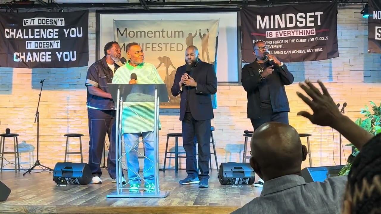 One Accord singing their original song “. Pray” written by Tommy 