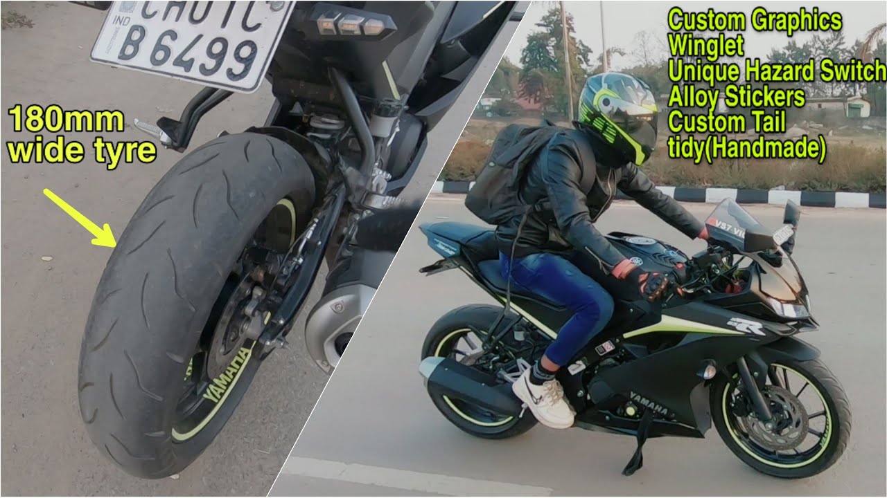 Best Modified Yamaha R15 V3 with 180mm Wide Rear Tire & Custom Accessories!
