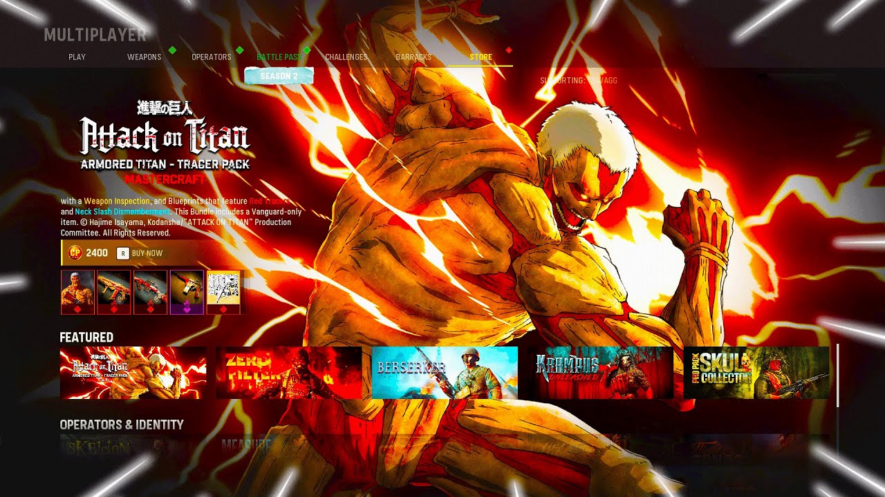 *NEW* ATTACK ON TITAN BUNDLE in Vanguard😍(Attack on Titan Armored Titin Tracer Pack)