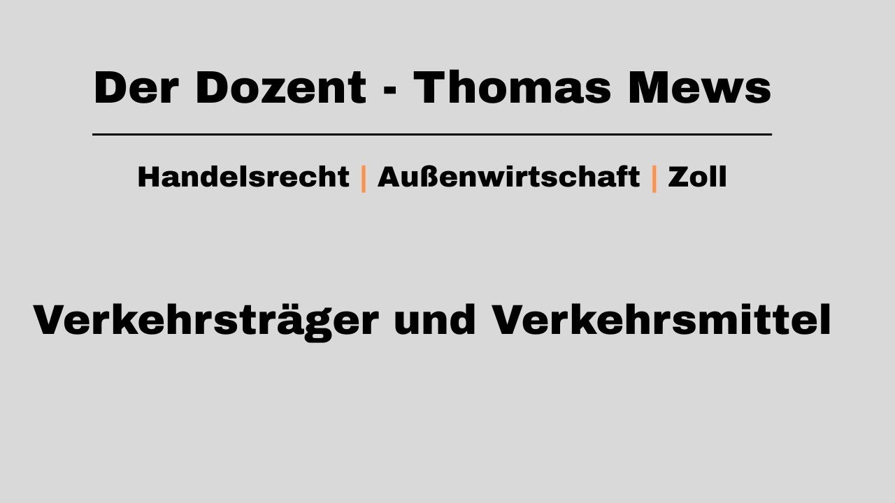 Erklärung der Begriffe Verkehrsmittel und Verkehrsträger