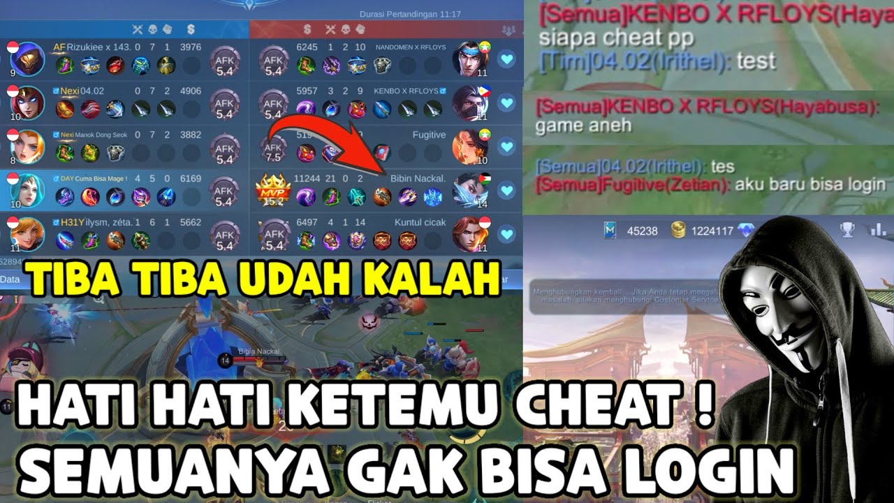 AKU KETEMU CHE4T DI ML ! GILA SEMUANYA GAK BISA LOGIN DAN TIBA2 UDAH KALAH, CUMA 1 ORANG BISA MAIN