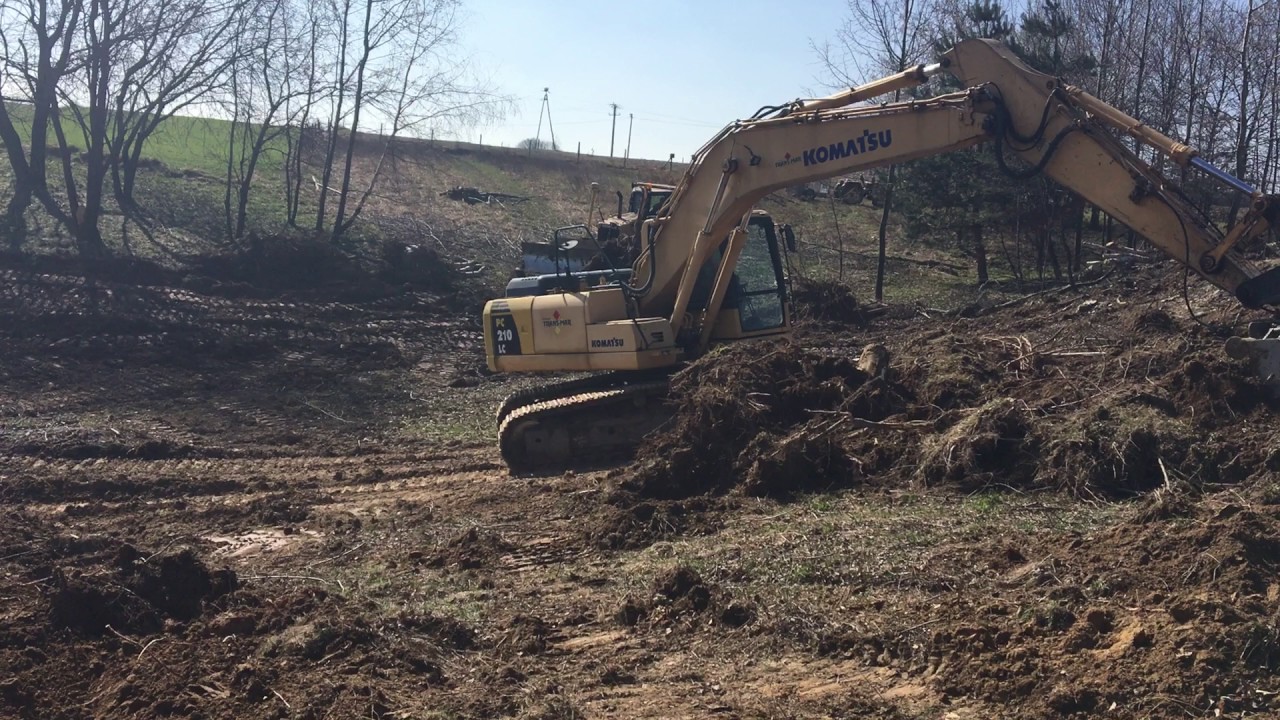 Komatsu PC 210 LC + Caterpillar D6N LGP Trimble 3D
