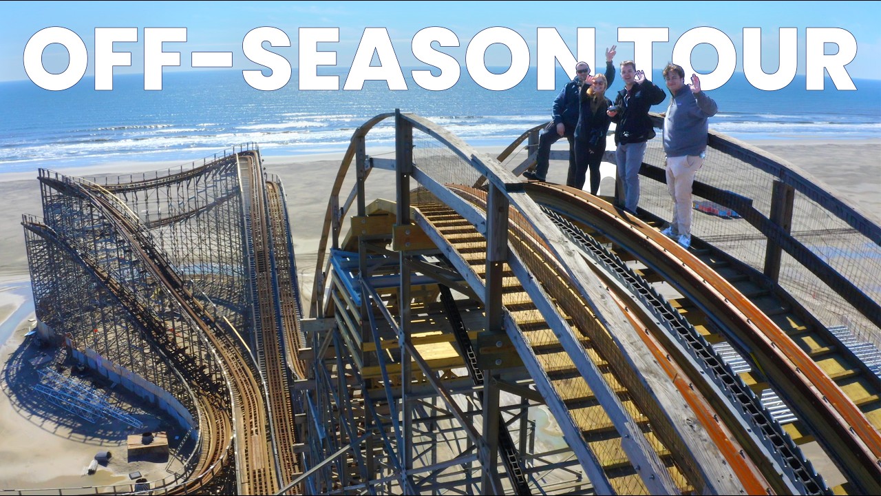 Climbing a Seaside Wooden Roller Coaster! Morey's Piers Off Season Tour 2025