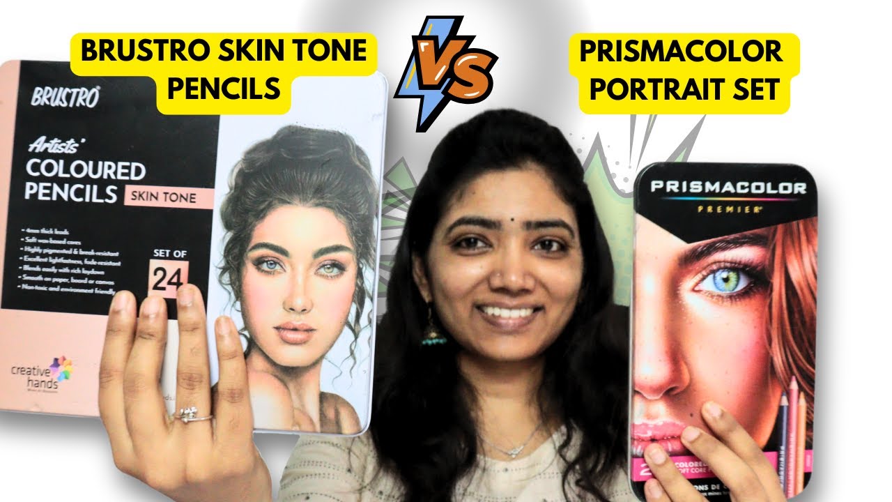 Comparison Between Brustro Skintone Set  VS Prismacolor Portrait Set Pencils #brustro #prismacolor