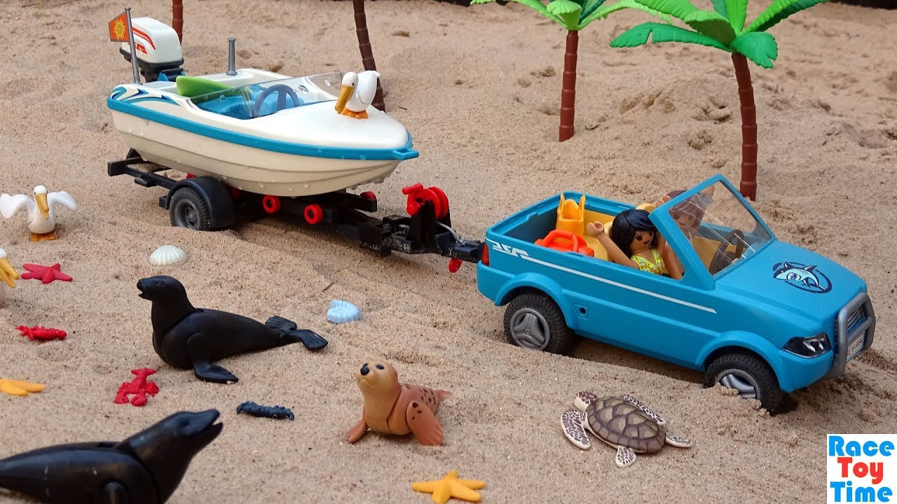 Playmobil Summer Fun Speedboat Build and Play Playset and Sea Animal Toys - Build and Review!