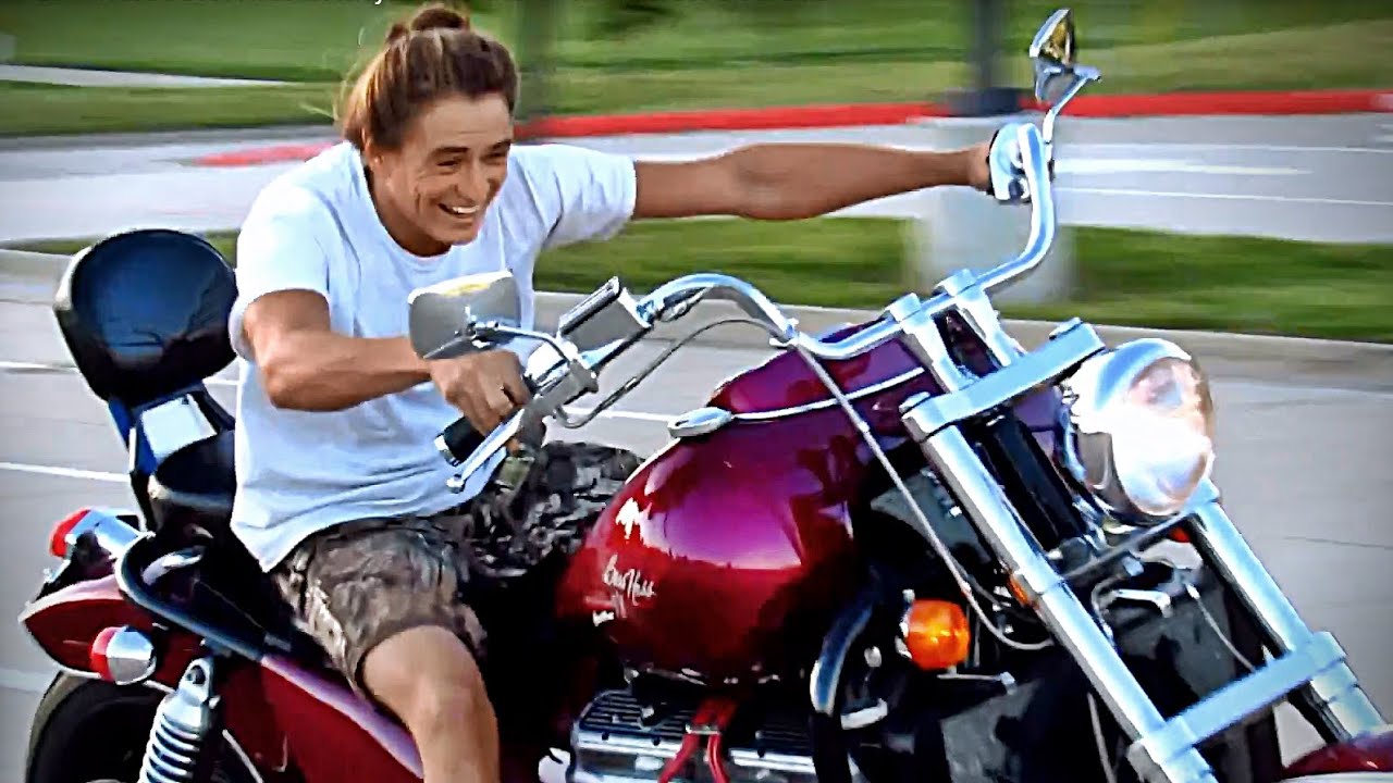 My Little Brother Levin Rides a Boss Hoss Motorcycle First Time V8 Chevrolet 350 Block Bike