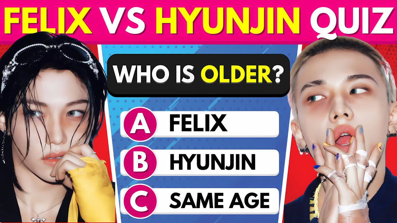 FELIX vs HYUNJIN (STRAY KIDS) QUIZ: ❤️🖤Who Do You Know Better? | K-Pop Quiz Game 2025