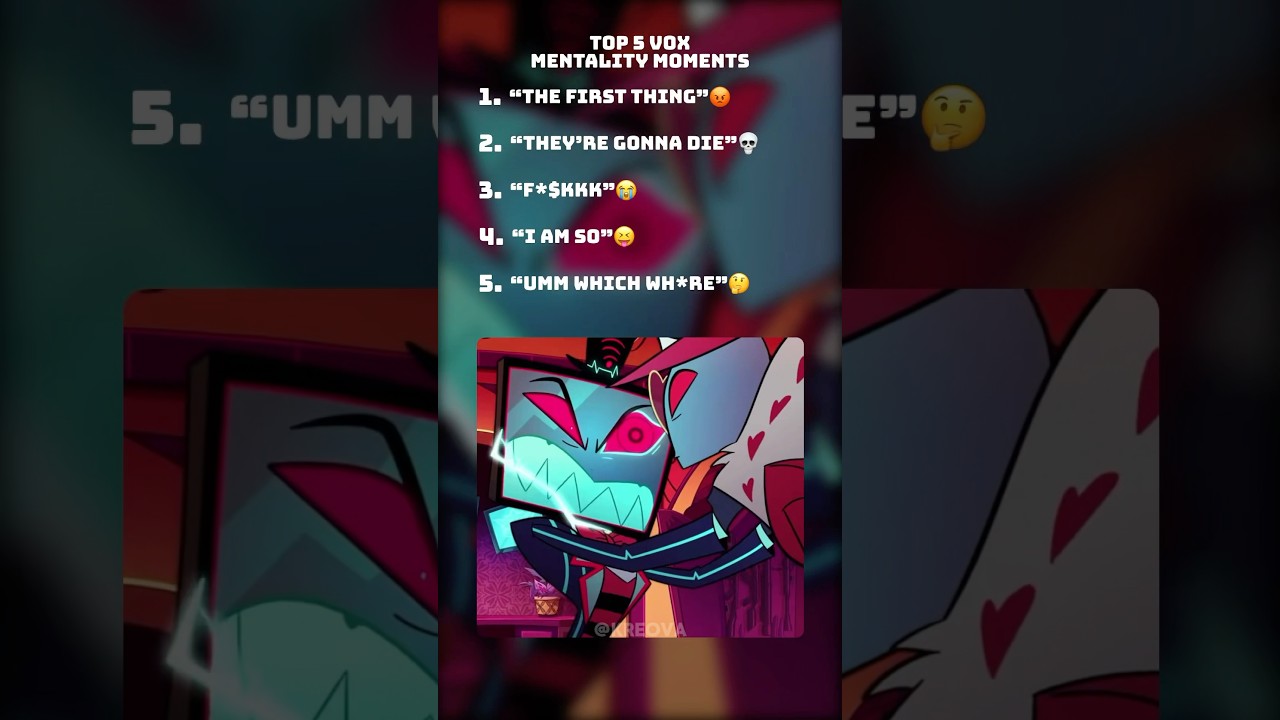 Top 5 Vox Mentality #shorts #hazbinhotel #vox #edit #top5 #moments