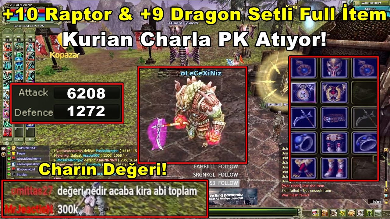 ImKira | +10 Raptor & +9 Dragon Setli | Server'ın En İtemli Kurian Charıyla PK Atıyor! Knight Online