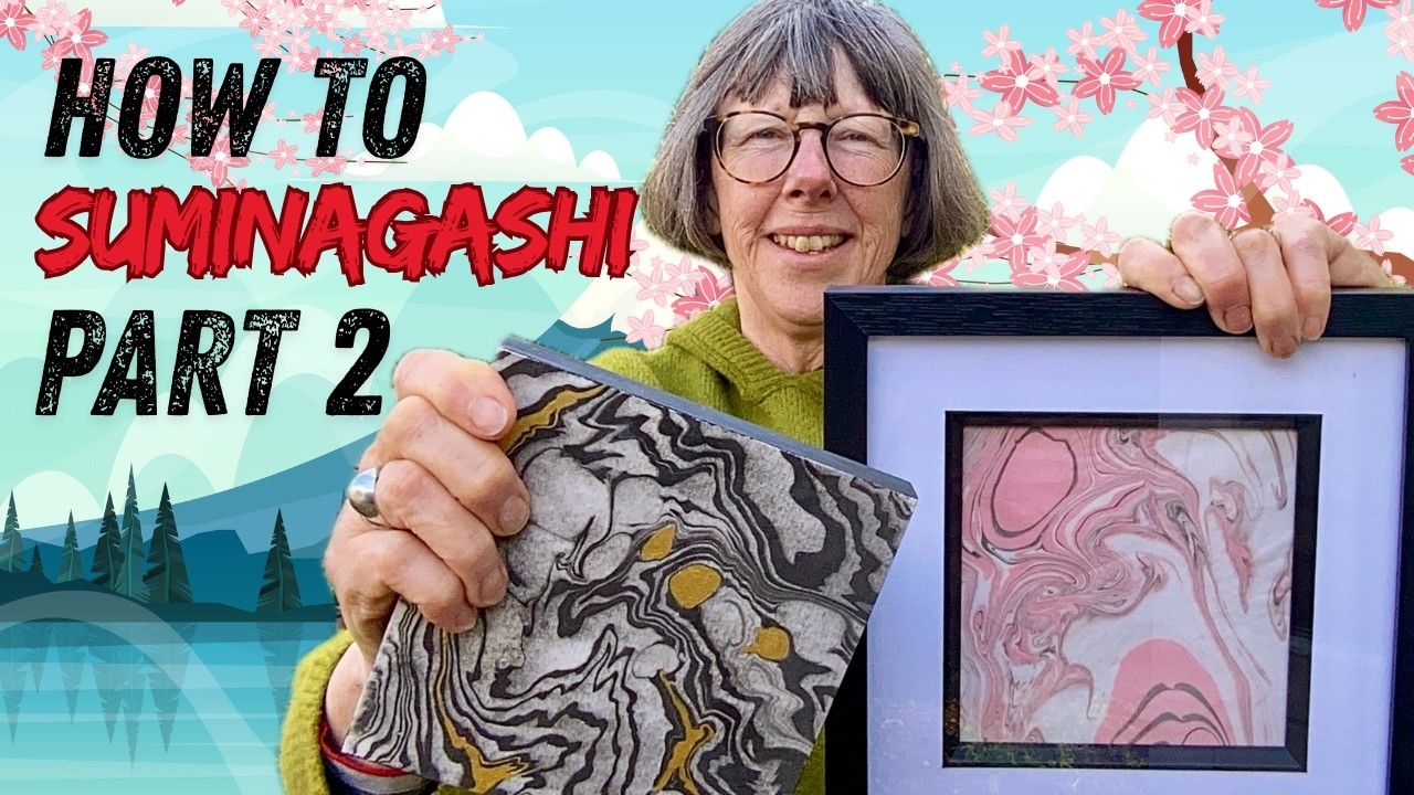 More fun with Suminagashi - the art of Japanese water marbling part 2