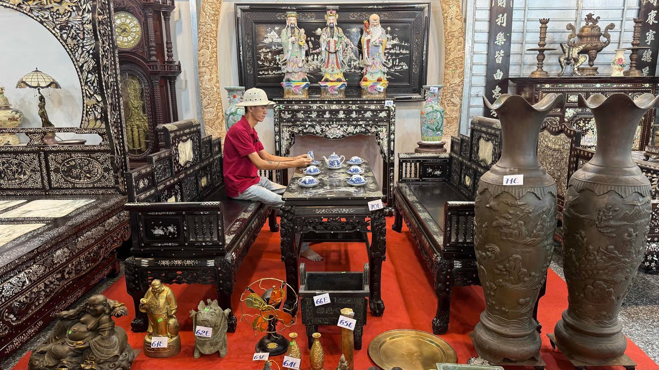16/3/2026/ Ghế nghi thờ xưa, Tam đa gốm, Bình đồng huế #0707074844 