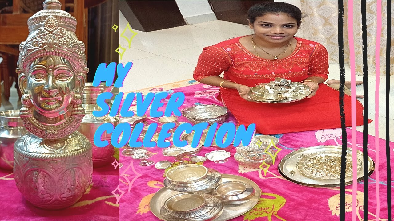 My Silver Collection In Telugu || Silver Pooja Items || Silver Pooja Samagri