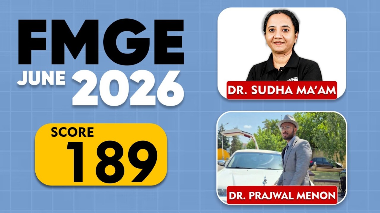 FMGE June 2026 | Dr. Sudha Ma'am with Dr. Prajwal Menon | FMGE June 2026 Result