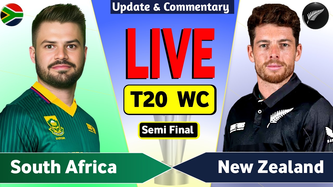 SA vs NZ Live Match Today: 1st Semi Final T20 World Cup 2026 | Live Cricket Score & Commentary