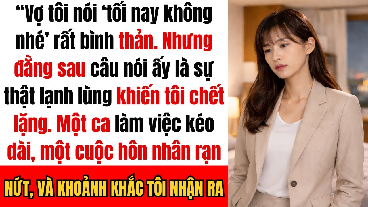“Vợ tôi nói ‘tối nay không nhé’ như thể chẳng có gì quan trọng, nhưng ca làm việc của tôi đã khiến