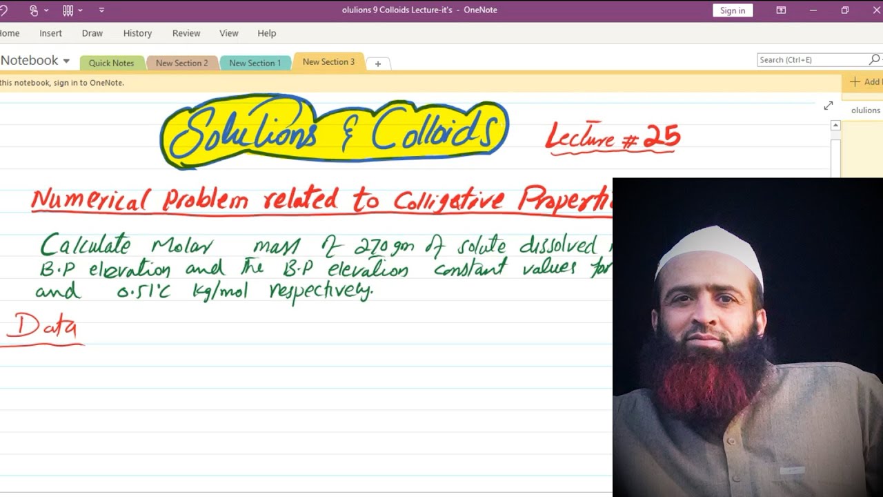 Numerical problem related to colligative properties of solutions, Molar mass of solute determination