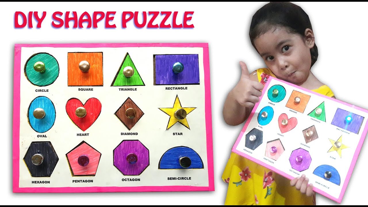 DIY Learning Materials for kids |SHAPES PUZZLE MADE OF CARDBOARD | LEARN SHAPES | Best of Waste