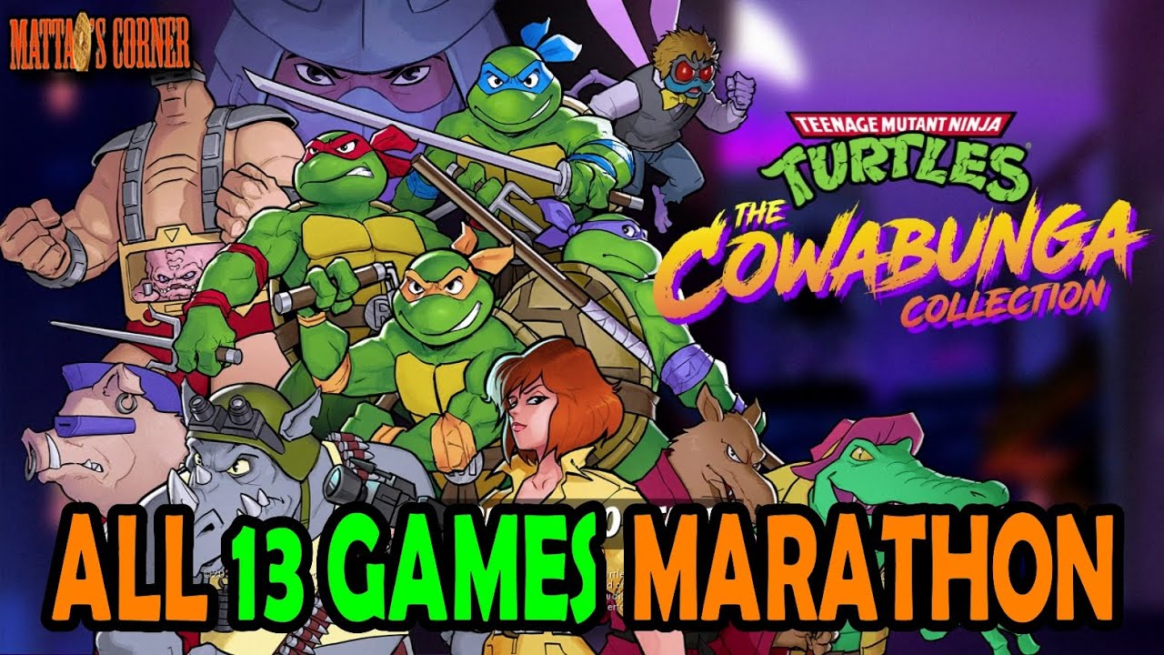 Teenage Mutant Ninja Turtles: The Cowabunga Collection ALL 13 GAMES Marathon