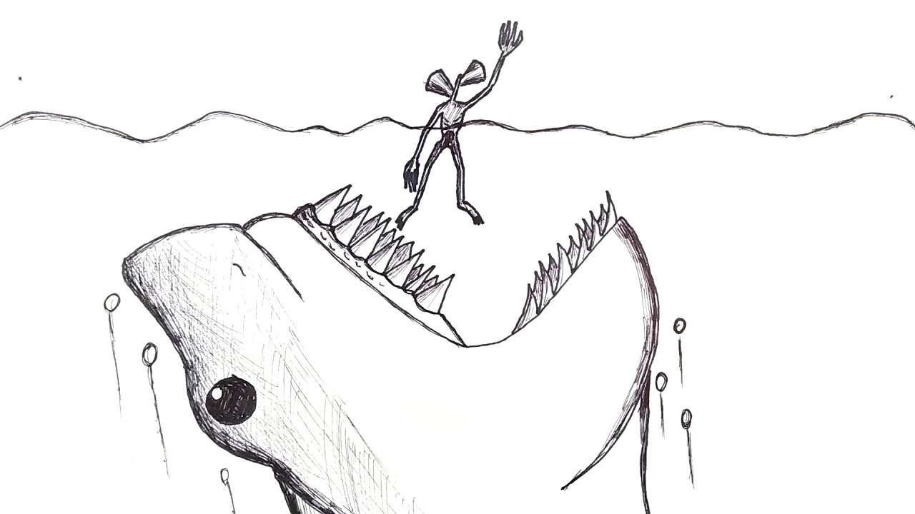 Megalodon attacks Siren Head, Hathor Art