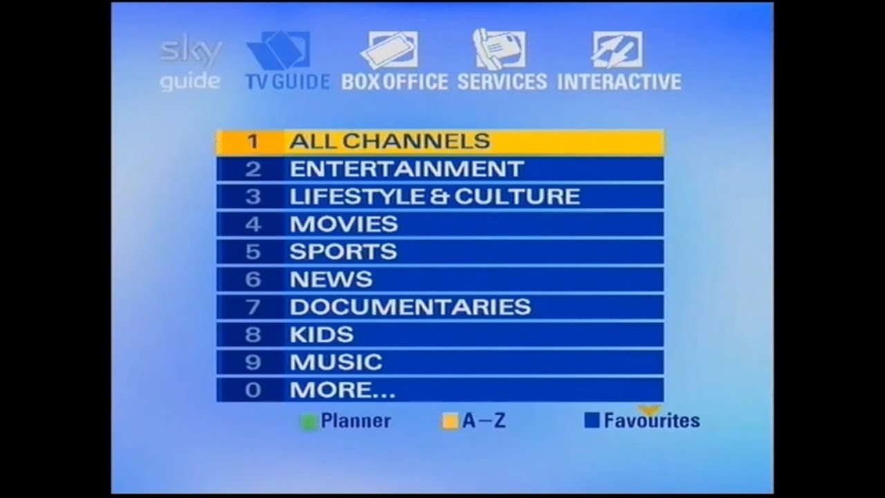 Sky EPG Music 2013