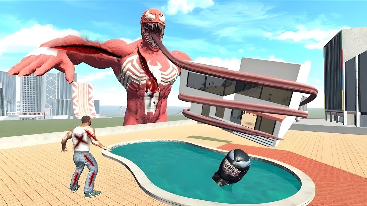Red Venom Eating Franklin’s House! 🏠 vs Black Venom Epic Fight - Indian Bike Driving 3D